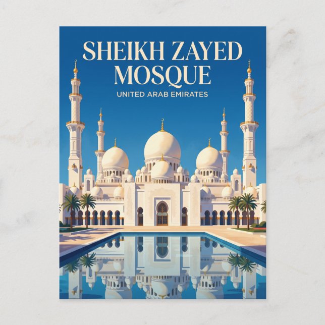 Carte Postale Grande Mosquée Sheikh Zayed Émirats arabes unis (Devant)