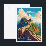 Carte Postale Grande Muraille Chine Art illustration de voyage v<br><div class="desc">Grande Muraille Chine Art lieu de voyage vintage illustration</div>