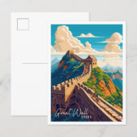 Grande Muraille Chine Art illustration de voyage v