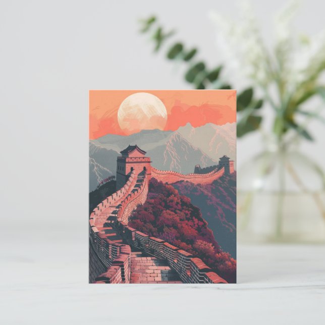 Carte Postale Grande muraille de Chine (Debout devant)