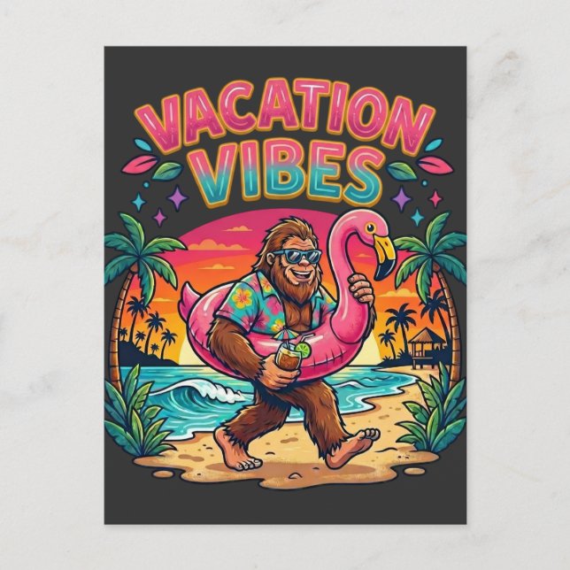 Carte Postale Grande plage paradis vacances vibes été (Devant)