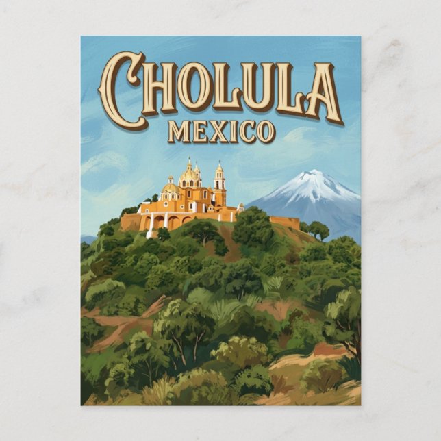 Carte Postale Grande Pyramide de Cholula Mexique (Devant)