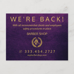 Carte Postale Grande réouverture covid-19 barbier salon faire-pa