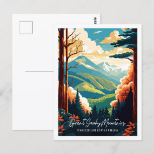 Carte Postale Grande Smoky Mountains illustration de voyage vint