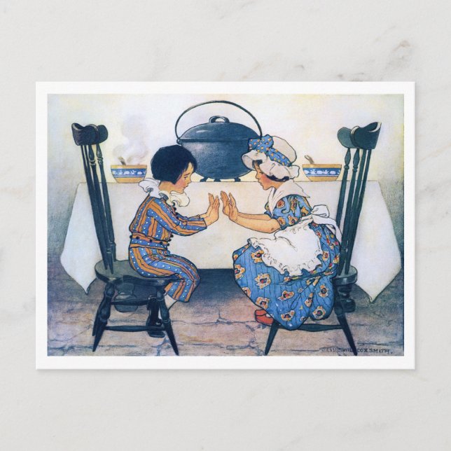 Carte Postale Grande soupe de haricot, Jessie Willcox Smith (Devant)