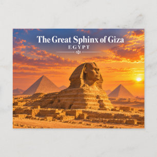 Carte Postale Grande Sphinx de Gizeh Egypte Coucher de Soleil Ca
