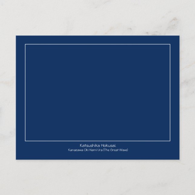 Carte Postale Grande Vague - Katsushika Hokusai - Art Japonais + (Devant)