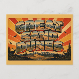Carte Postale Grandes dunes de sable Colorado Dune Mountain Art