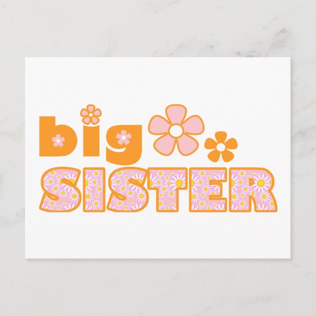 Carte Postale Grandes Fleurs Soeurs (Devant)