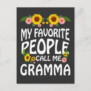 Carte Postale Grandma Cadeau Mes Favoris Appelez-Moi Gramma