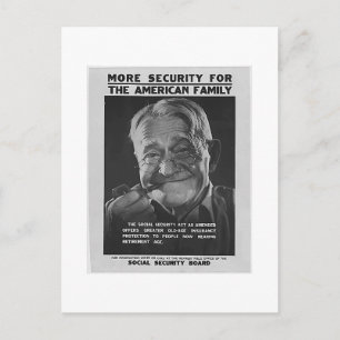 Carte Postale Grandpa de sécurité sociale, années 1930 - Customi