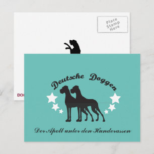 Carte Postale Grands Danois Légendés