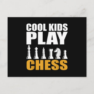 Carte Postale Grands Enfants d'Échecs Pièce d'Échecs Filles Garç