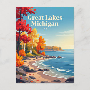 Carte Postale Grands Lacs Michigan États-Unis