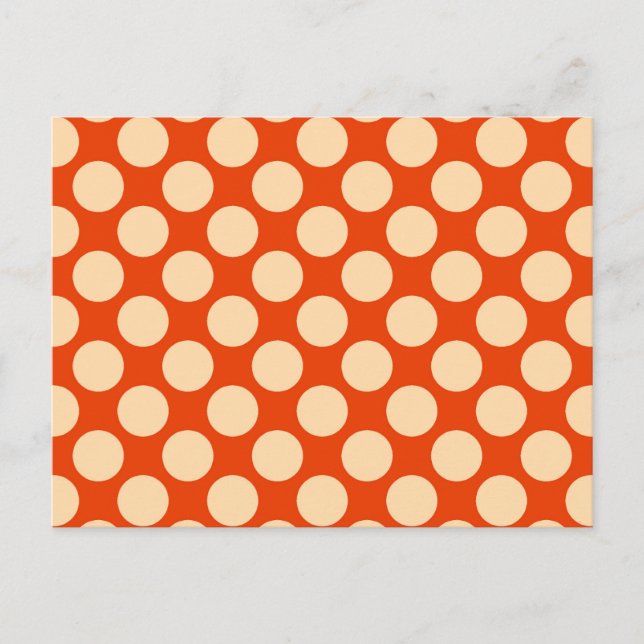 Carte Postale Grands points rétro - orange pâle et mandarine (Devant)