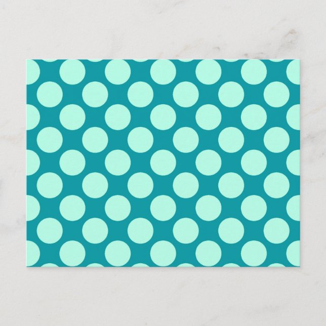 Carte Postale Grands points rétro - turquoise et aqua (Devant)