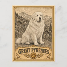 Grands Pyrénées, Chien du Patrimoine Vintage