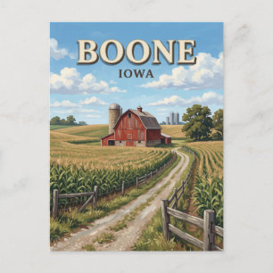 Carte Postale Grange rouge près de Boone Iowa