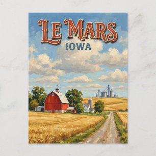 Carte Postale Grange rouge près de Le Mars Iowa