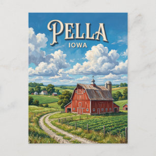 Carte Postale Grange rouge près de Pella Iowa
