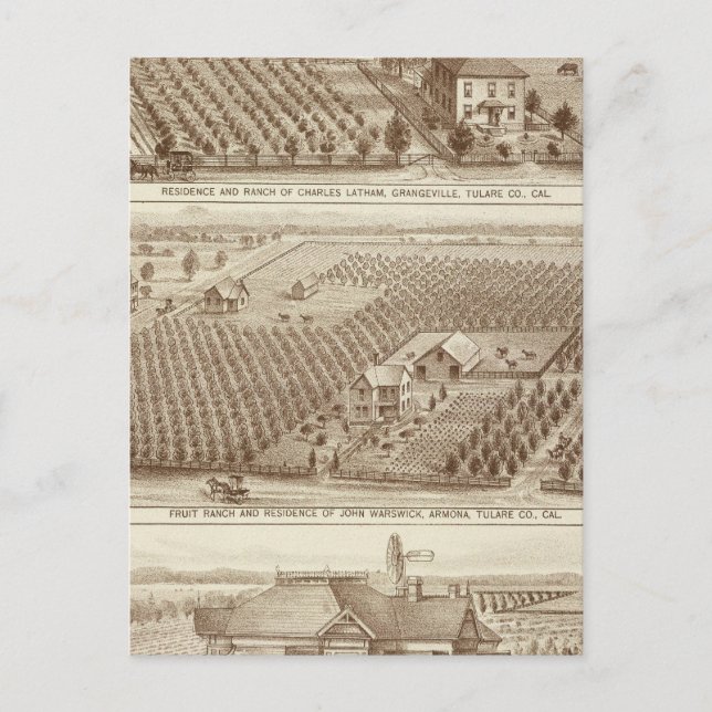 Carte Postale Grangeville, ranchs Armona (Devant)