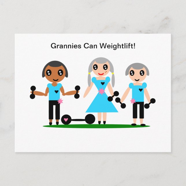 Carte Postale Grannies peut lever de poids (Devant)