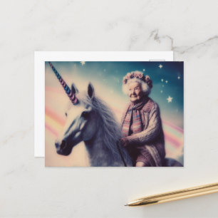 Carte Postale Granny et Her Unicorn