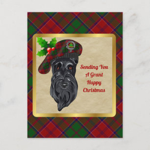 Carte Postale Grant Clan Badge & Tartan Christmas
