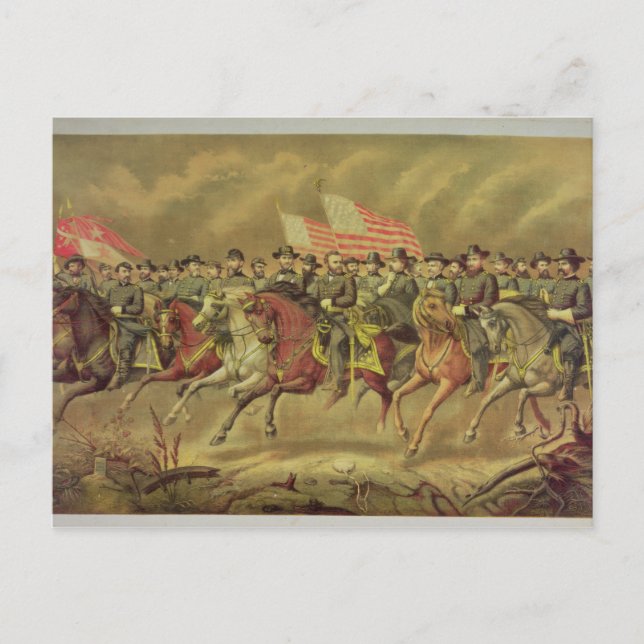 Carte Postale Grant et ses officiers (Devant)