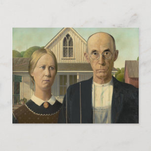 Carte Postale Grant Wood - gothique américain