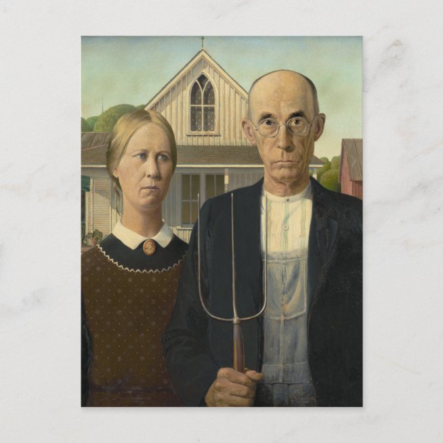 Carte Postale GRANT WOOD - gothique américain 1930 (Devant)