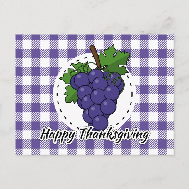 Carte Postale Grape on Violet Plaid (Devant)