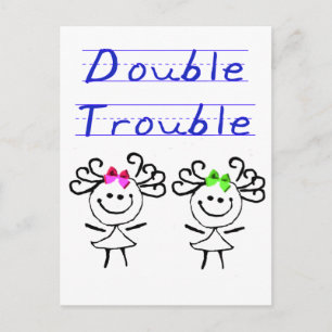 Carte Postale Graphique à bâtons Twin girls