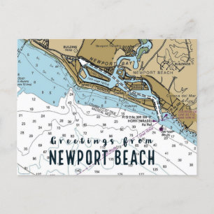 Carte Postale Graphique CA de Newport Beach