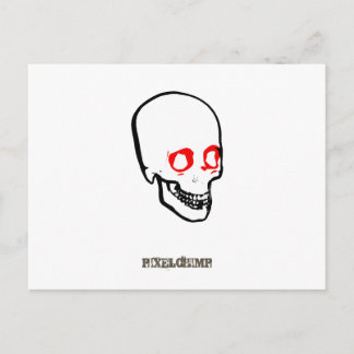 Carte Postale Graphique crâne blanc