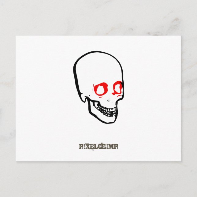 Carte Postale Graphique crâne blanc (Devant)