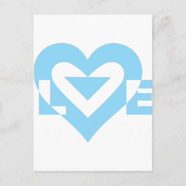 Carte Postale Graphique d'amour cool, Bleu (Devant)