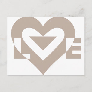 Carte Postale Graphique d'amour cool, gris