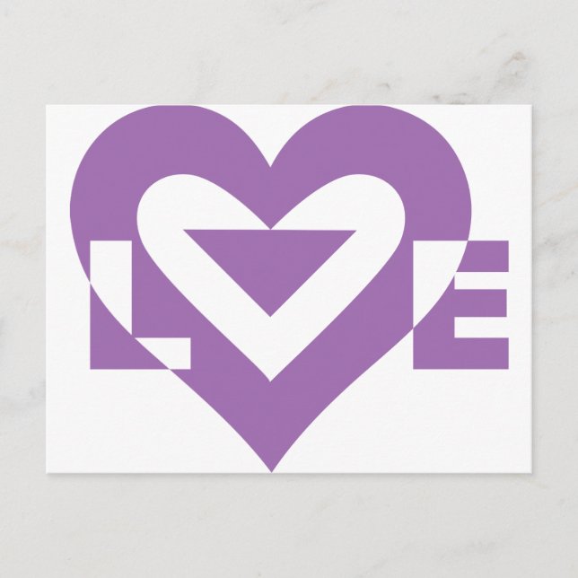 Carte Postale Graphique d'amour cool, violet (Devant)