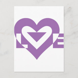 Carte Postale Graphique d'amour cool, violet