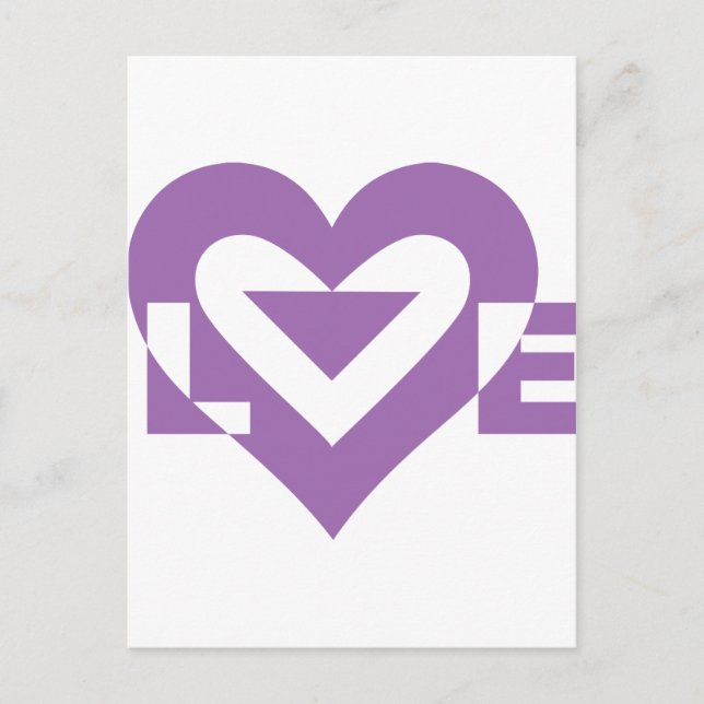 Carte Postale Graphique d'amour cool, violet (Devant)