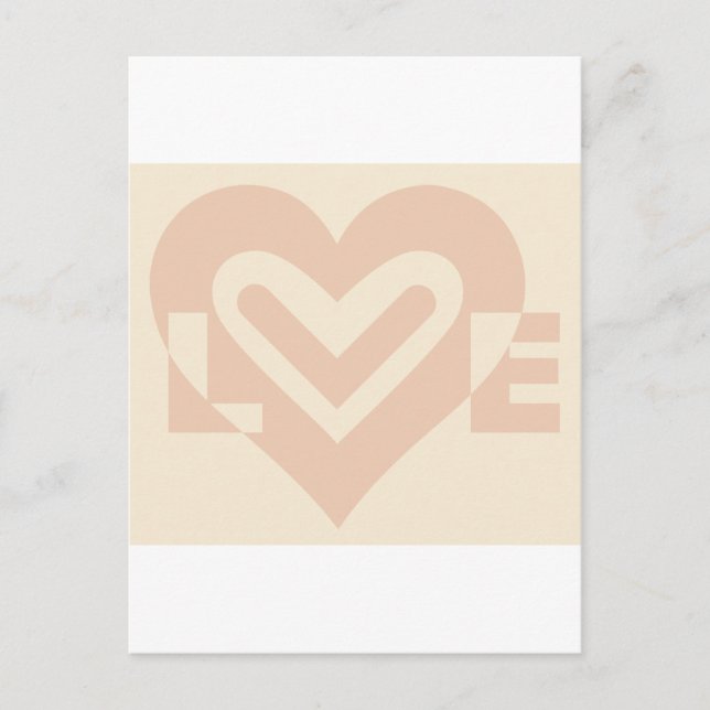 Carte Postale Graphique d'amour mignon en beige (Devant)