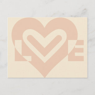 Carte Postale Graphique d'amour mignon en beige