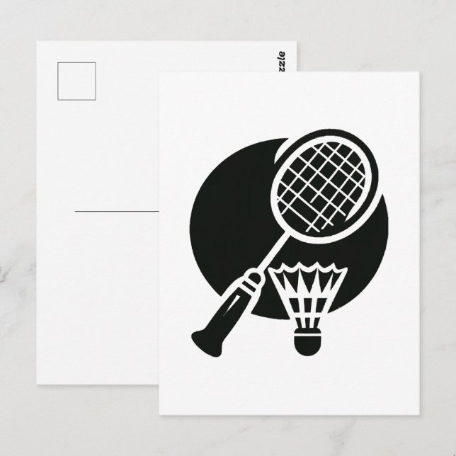 Carte Postale Graphique de badminton (Devant / Derrière)