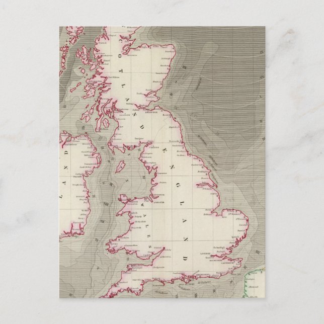 Carte Postale Graphique de marée Mers britanniques (Devant)