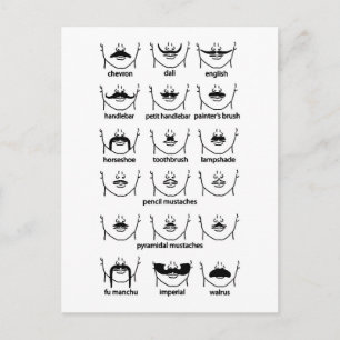 Carte Postale Graphique de Moustache