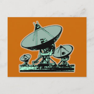 Carte Postale Graphique de parabole satellite rétro