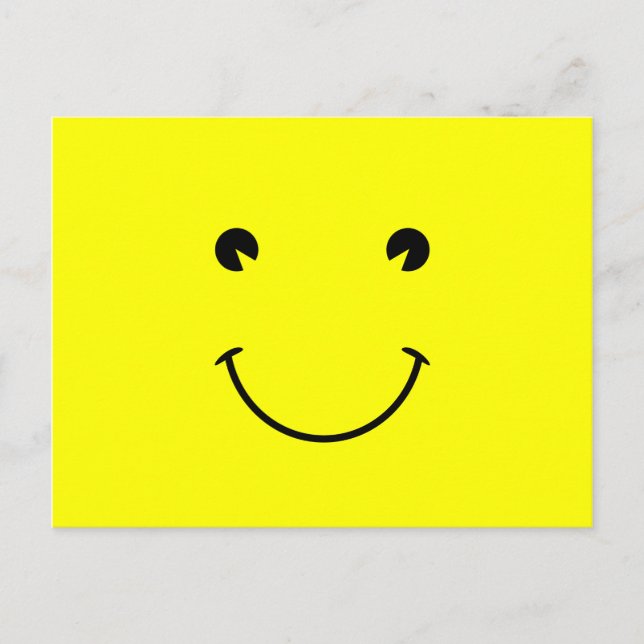 Carte Postale Graphique de sourire jaune et noir (Devant)