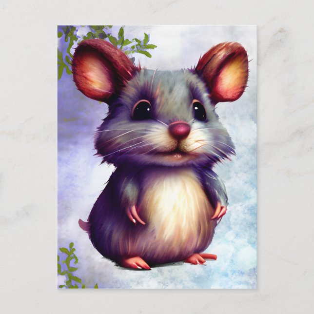 Carte Postale Graphique de souris aquarelle (Devant)
