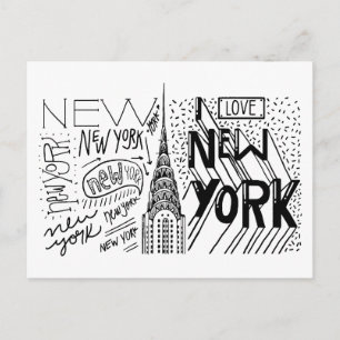 Carte Postale Graphique de typographie   New York City, New York